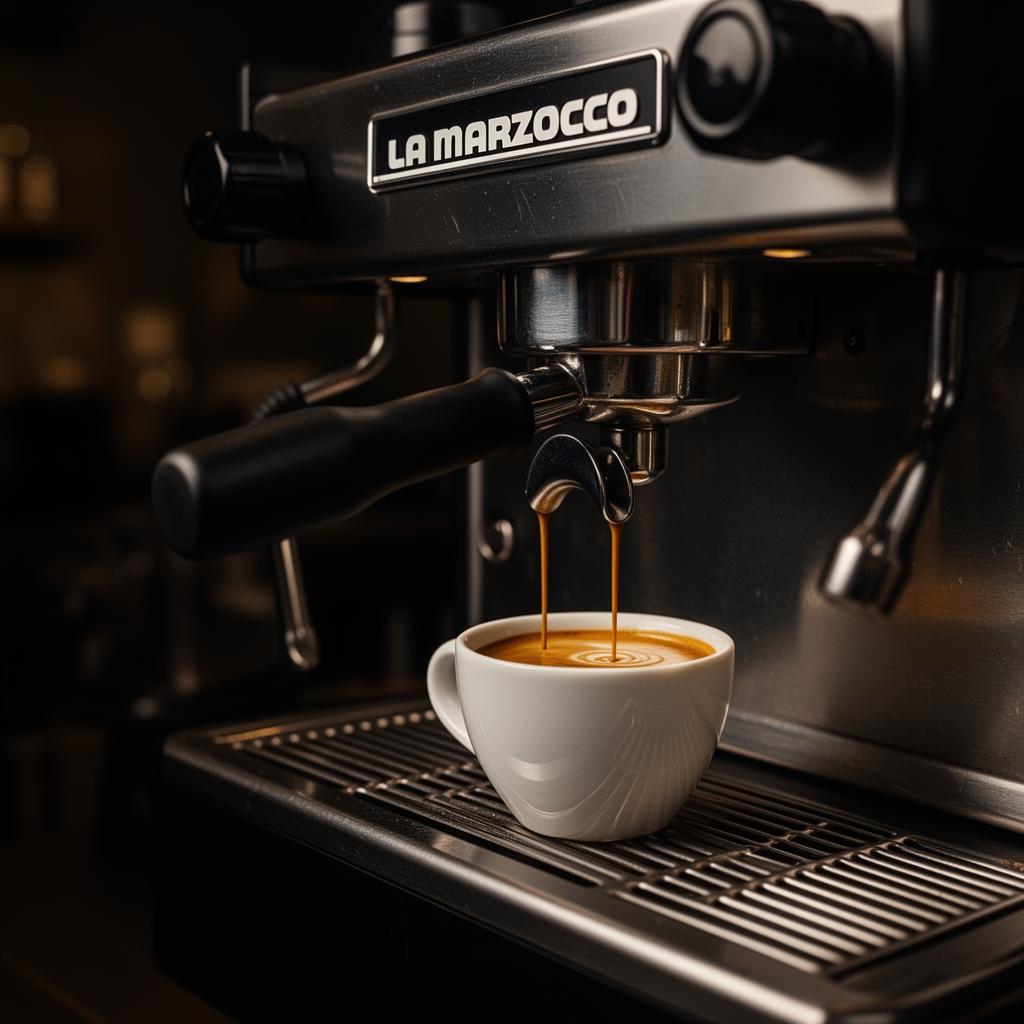 Barista pulling an espresso shot in a class setting